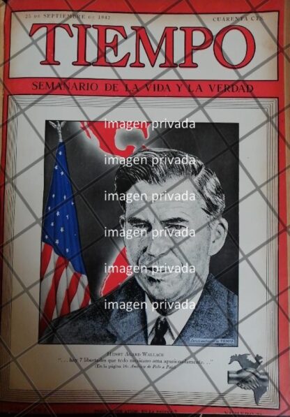 PORTADA ANTIGUA HENRY AGARD WALLACE Y MEXICO 1942