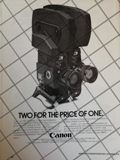 CARTEL PUBLICITARIO RETRO CAMARA DE CINE CANON SCOOPIC 1979