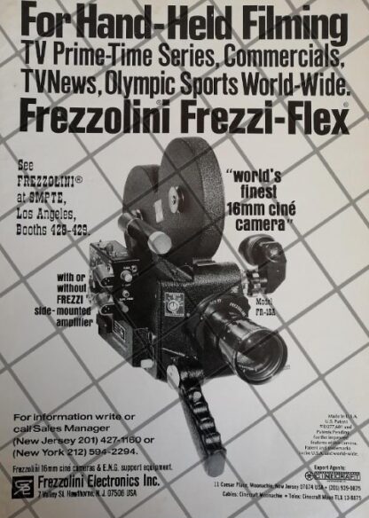 CARTEL PUBLICITARIO RETRO CAMARA DE CINE FREZZOLINI 1979