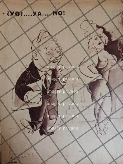 CARICATURA ANTIGUA LUIS CABRERA LOBATO. POR: CALOCA VALLE 1946