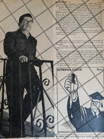 AFICHE ANTIGUO ENTREVISTA A RAFAEL FREYRE 1960s - Imagen 2