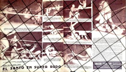 AFICHE RETRO LUCHADOR EL SANTO COMO SUPER RUDO 1954