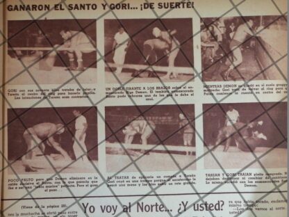 3 AFICHES ANTIGUOS EL SANTO Vs BLUE DEMON 1953 - Imagen 2