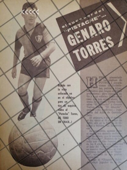 AFICHE RETRO FUTBOLISTA. GENARO TORRES 1963