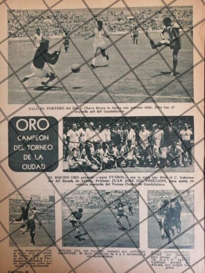 AFICHE RETRO CLUB ORO DE JALISCO, CAMPEON 1963. FUTBOL