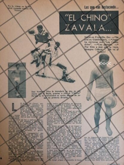 AFICHE RETRO FUTBOLISTA CARLOS ZAVALA GUERRERO 1963