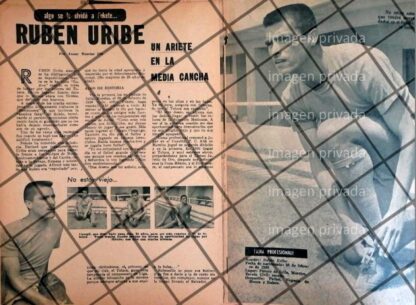 AFICHE RETRO FUTBOLISTA. RUBEN URIBE 1963