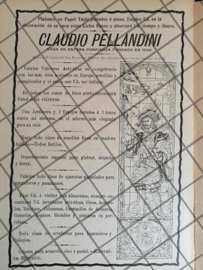 CARTEL ANTIGUO TIENDA LA CASA CLAUDIO PELLANDINI 1910 -33