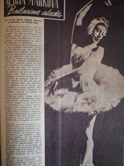 AFICHE RETRO LA BAILARINA ALICIA MARKOVA 1944