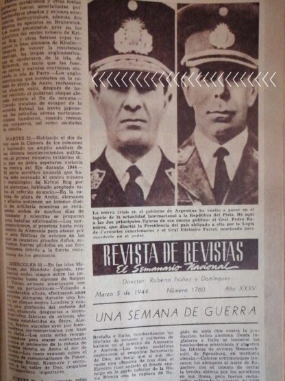 AFICHE ANTIGUO GOLPE DE ESTADO EN ARGENTINA 1944 NOTA