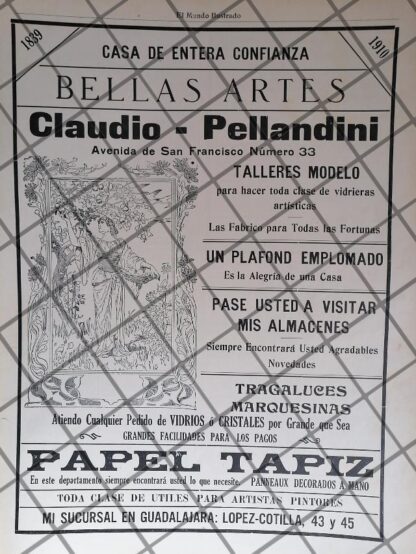 CARTEL ANTIGUO CASA CLAUDIO PELLANDINI 1910 /16