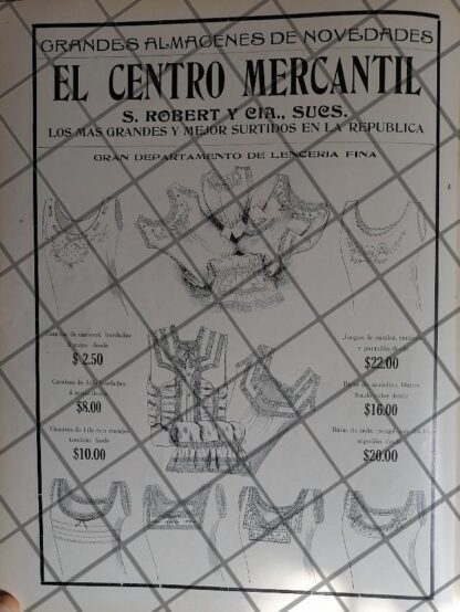 CARTEL ANTIGUO TIENDA EL CENTRO MERCANTIL 1910 -19