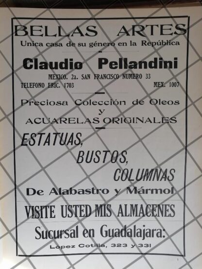 CARTEL ANTIGUO CASA CLAUDIO PELLANDINI 1910 /19