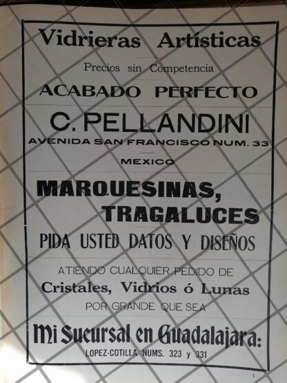 CARTEL ANTIGUO CASA CLAUDIO PELLANDINI 1910 /20