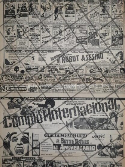 CARTELERA DE CINE VINTAGE 14 ENERO 1969 M