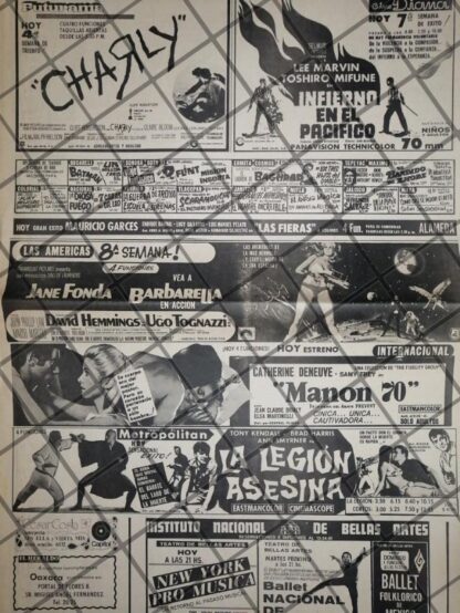 CARTELERA DE CINE RETRO 10 AGOSTO 1969