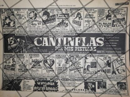 CARTELERA DE CINE RETRO POR MIS PISTOLAS, CANTINFLAS Y MAS 69