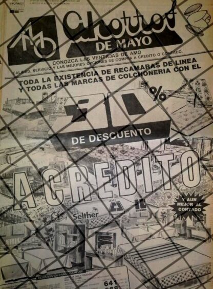 CARTEL PUBLICITARIO RETRO MONTERREY MUEBLERIAS A.M.O 1984