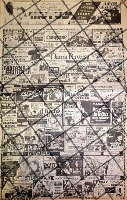 CARTELERA DE CINE RETRO MONTERREY 1984 MOTEL Y OTRAS