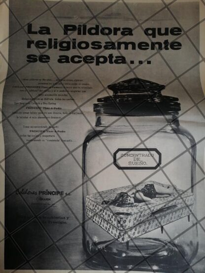 CARTEL PUBLICITARIO RETRO. COLCHONES PRINCIPE 1969