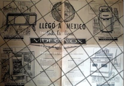 PUBLICIDAD RETRO LLEGA VIDEOVOX A MEXICO S.A 1964