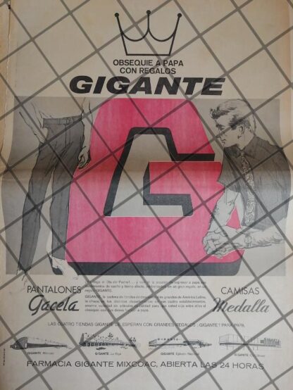 PUBLICIDAD RETRO. TIENDA GIGANTE 1968 T. POSTER /3