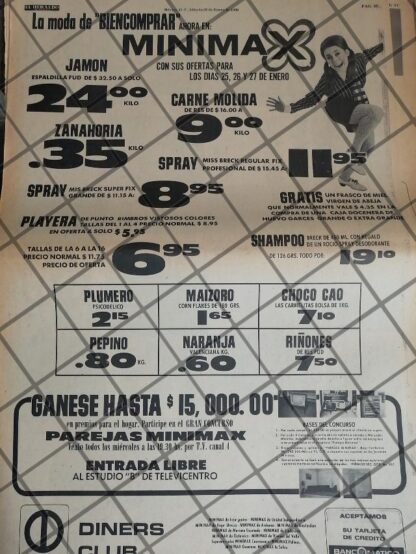 PUBLICIDAD RETRO. TIENDA MINIMAX 1969 TAM. POSTER