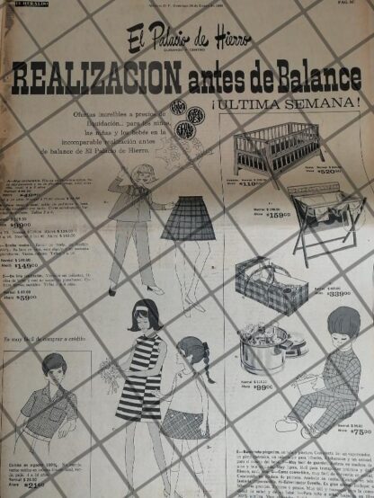 PUBLICIDAD RETRO EL PALACIO DE HIERRO 1969 /131 TAM POSTER