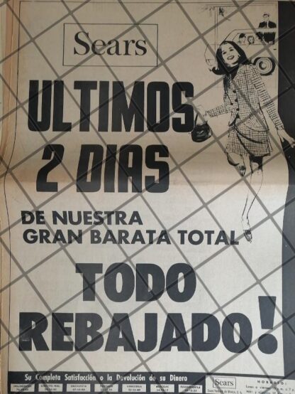 PUBLICIDAD RETRO. TIENDA SEARS 1969 TAM. POSTER /14