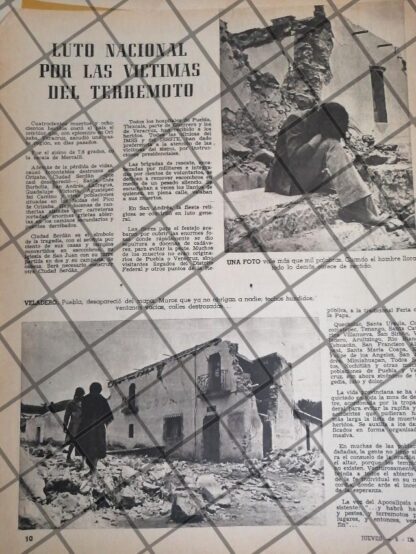 AFICHE ANTIGUO TERREMOTO EN CIUDAD SERDAN. PUEBLA, 1973 - Imagen 2