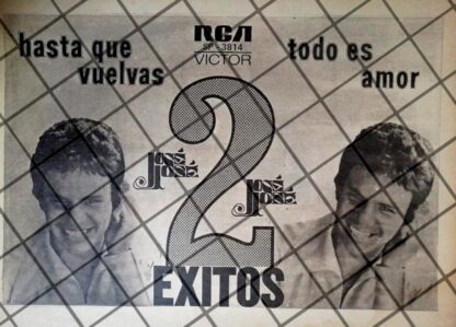 AFICHE PUBLICITARIO RETRO JOSE JOSE PRESENTA SU DISCO 1973