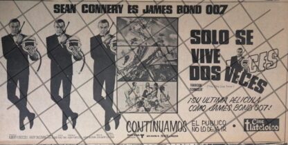 AFICHE PUBLICITARIO RETRO PELICULA. 007 SOLO SE VIVE 2 VECES