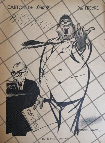 CARICATURA RETRO ANTONIO CARRILLO FLORES /FREYRE 1955