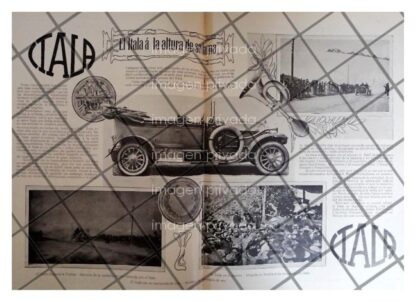 CARTEL ANTIGUO ORIGINAL DE AUTOS ITALA 1911 GANA LA CARRERA EL IMPARCIAL / SUPER RARO 10++