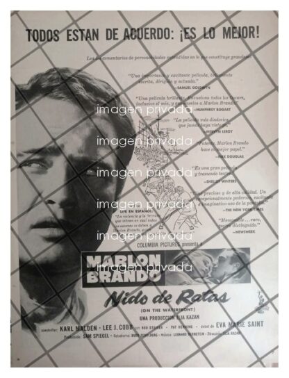 AFICHE RETRO PELICULA. NIDO DE RATAS 1954 MARLON BRANDO