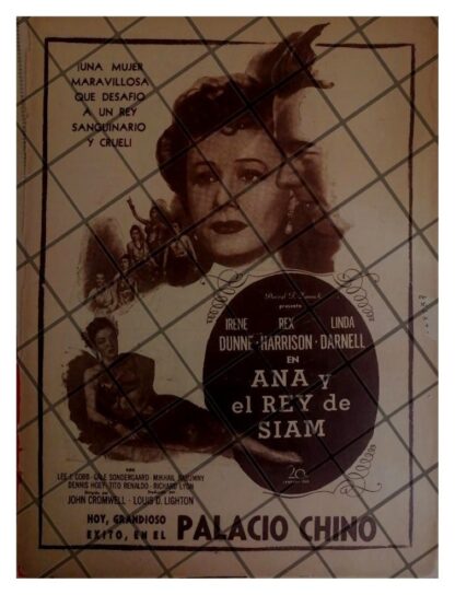 AFICHE ANTIGUO PELICULA. ANA Y EL REY DE SIAM 1947