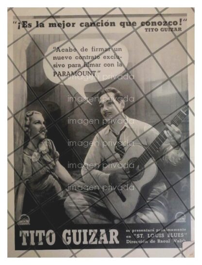 CARTEL ANTIGUO PELICULA. ST. LUIS BLUES 1939 , TITO GUIZAR