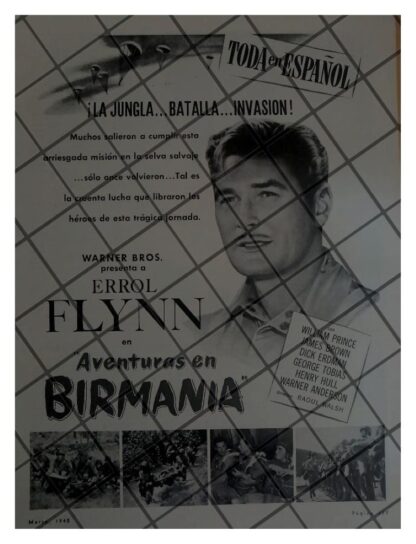 CARTEL ANTIGUO PELICULA. AVENTURAS EN BIRMANIA 1945