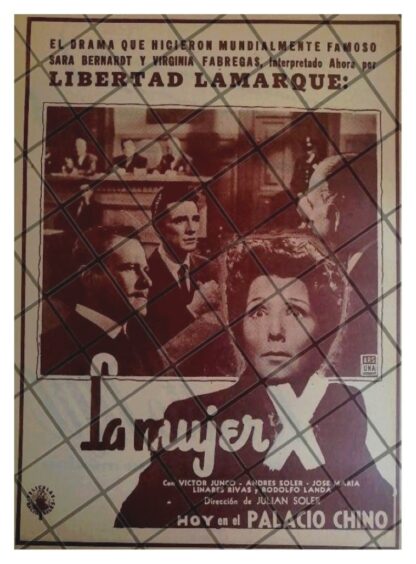 CARTEL ANTIGUO PELICULA. LA MUJER X. 1955 LIBERTAD LAMARQUE