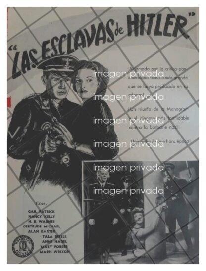 CARTEL ANTIGUO PELICULA. LAS ESCLAVAS DE HITLER 1944