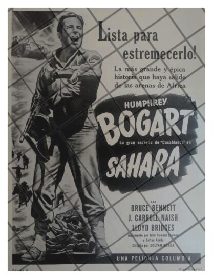 CARTEL ANTIGUO PELICULA. SAHARA 1944 HUMPHREY BOGART