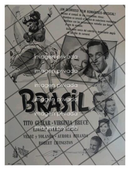 AFICHE RETRO PELICULA. BRASIL. 1945 TITO GUIZAR