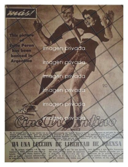 AFICHE RETRO IMAGEN PROHIBIDA DE EVITA PERON 1941