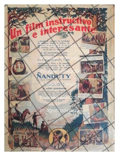 AFICHE RETRO PELICULA. ÑANDUTY, DOCUMENTAL 1930s