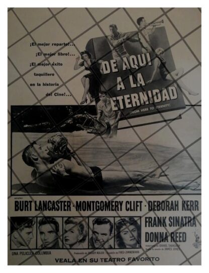 AFICHE DE CINE VINTAGE PELICULA. DE AQUI A LA ETERNIDAD 1953