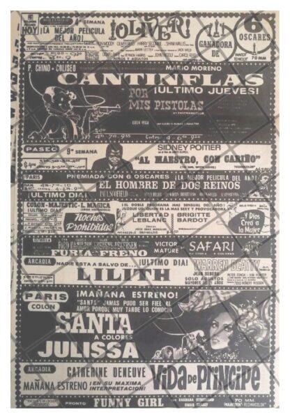 CARTELERA DE CINE RETRO POR MIS PISTOLAS, CANTINFLAS Y MAS /3