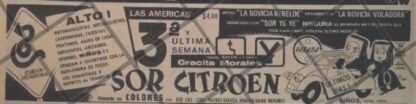 AFICHE DE CINE RETRO PELICULA. SOR CITROEN 1969 GRACITA MORALES