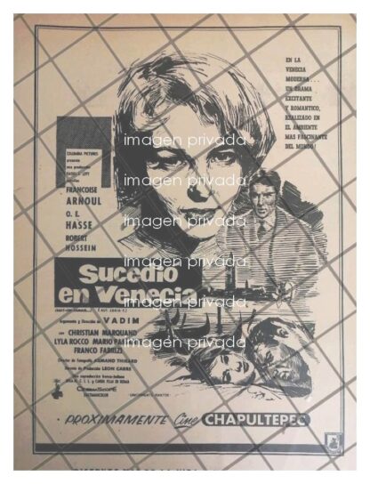 AFICHE RETRO PELICULA. SUCEDIO EN VENECIA 1958