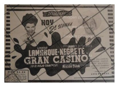 CARTEL RETRO PELICULA. GRAN CASINO. JORGE NEGRETE 1947