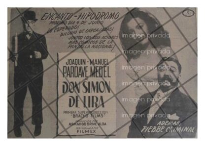 CARTEL PUBLICIDAD RETRO PELICULA DON SIMON DE LIRA 1947